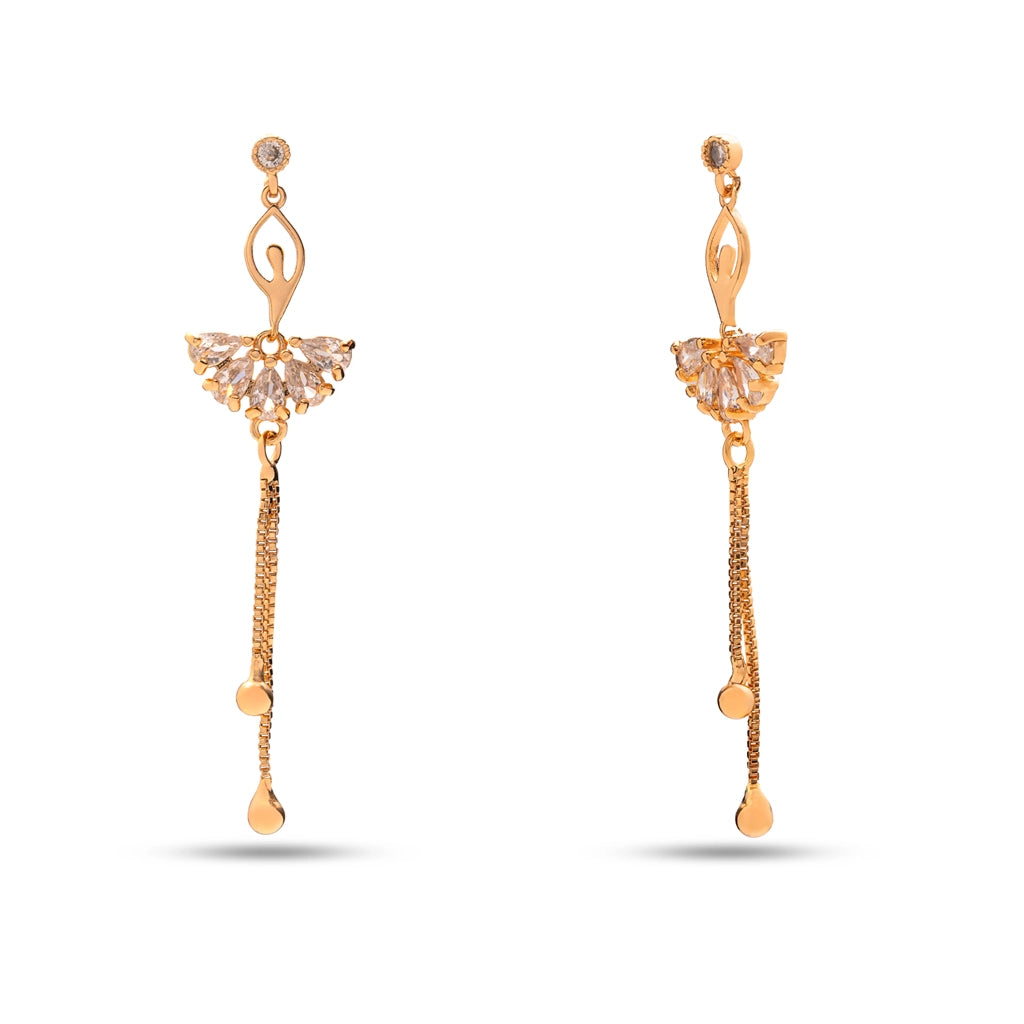 Golden Flutter Drop Earrings