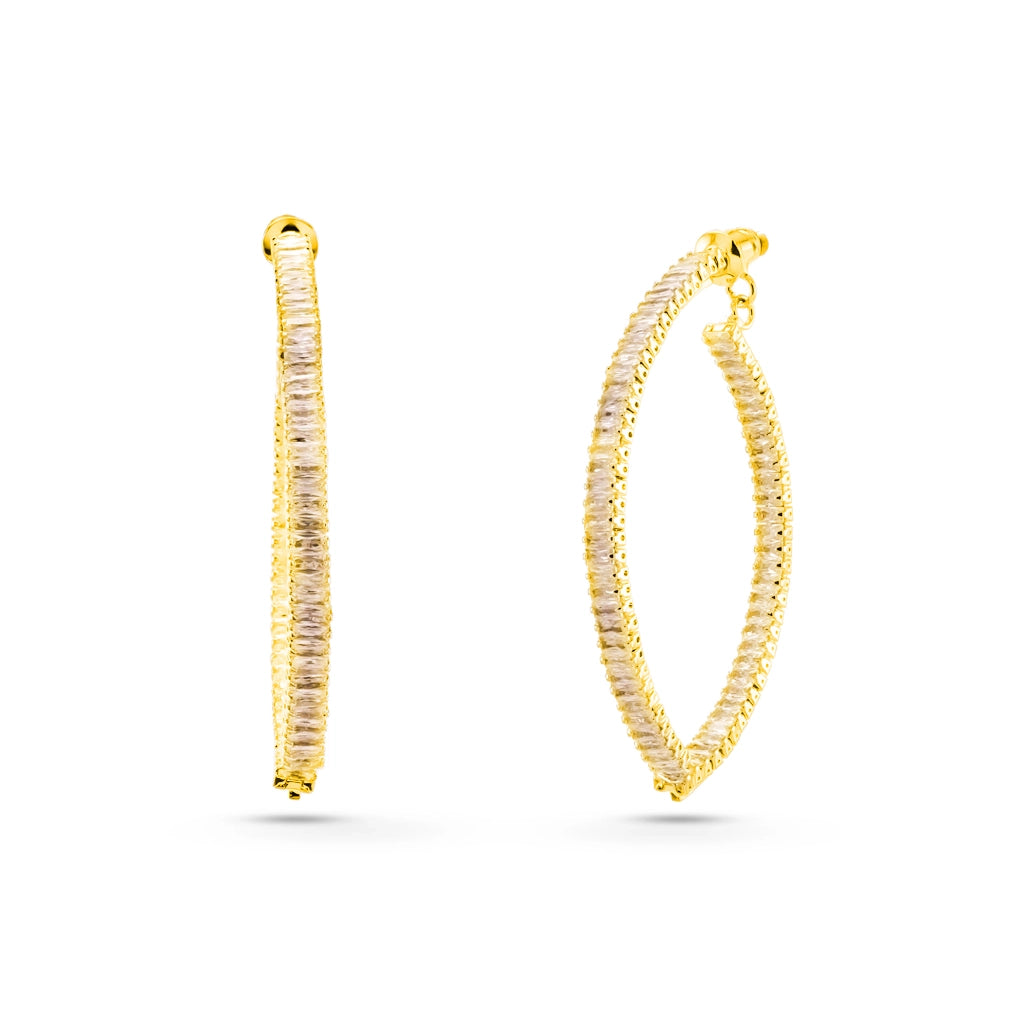 Crystal Curve Luxe Gold Hoops