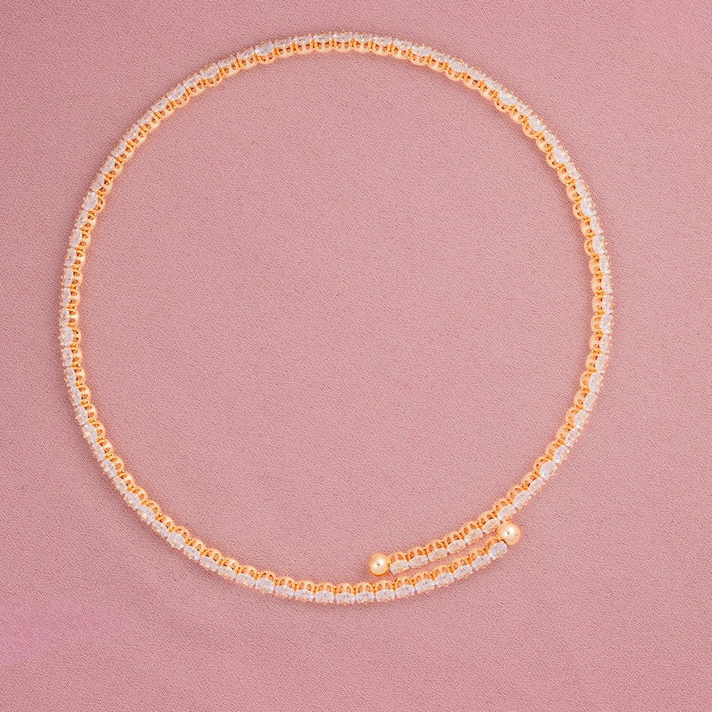 Gold Crystal Tennis Necklace