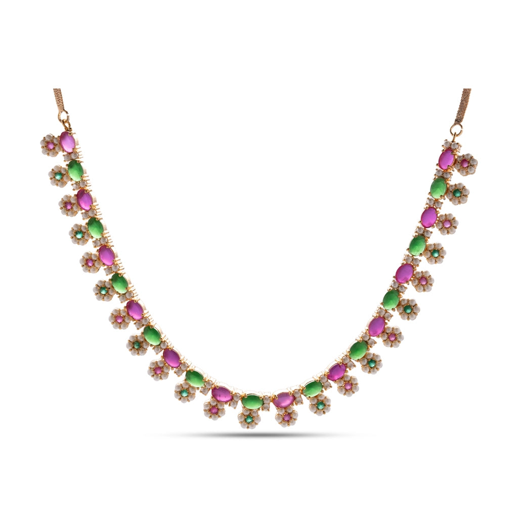 Multi Vanya Floral Necklace Set