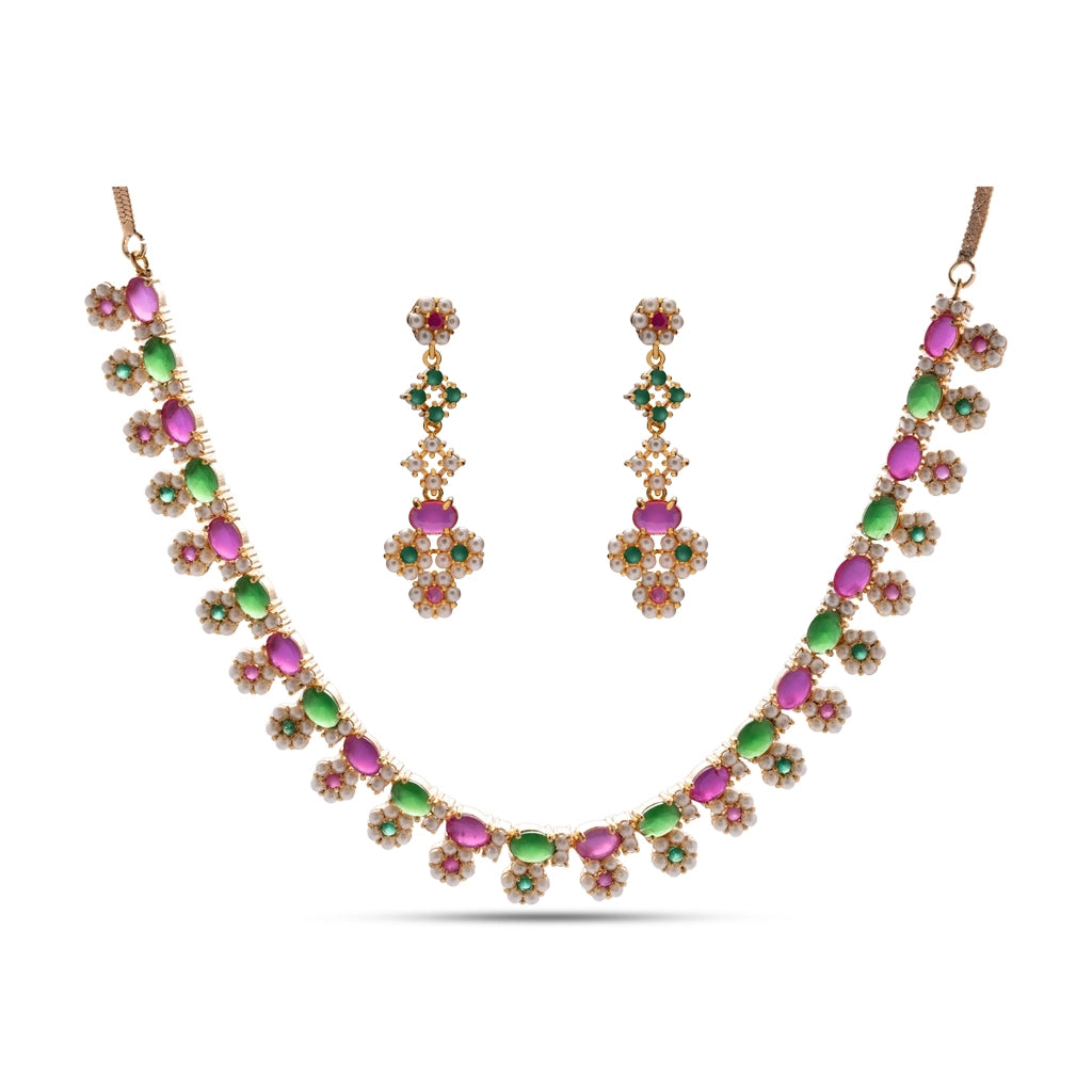 Multi Vanya Floral Necklace Set