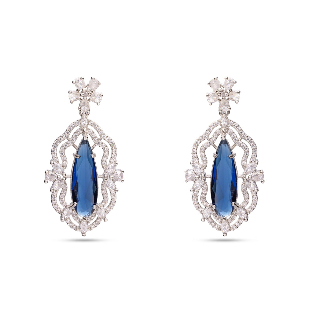 Celestial Blue Crystal Drop Necklace Set