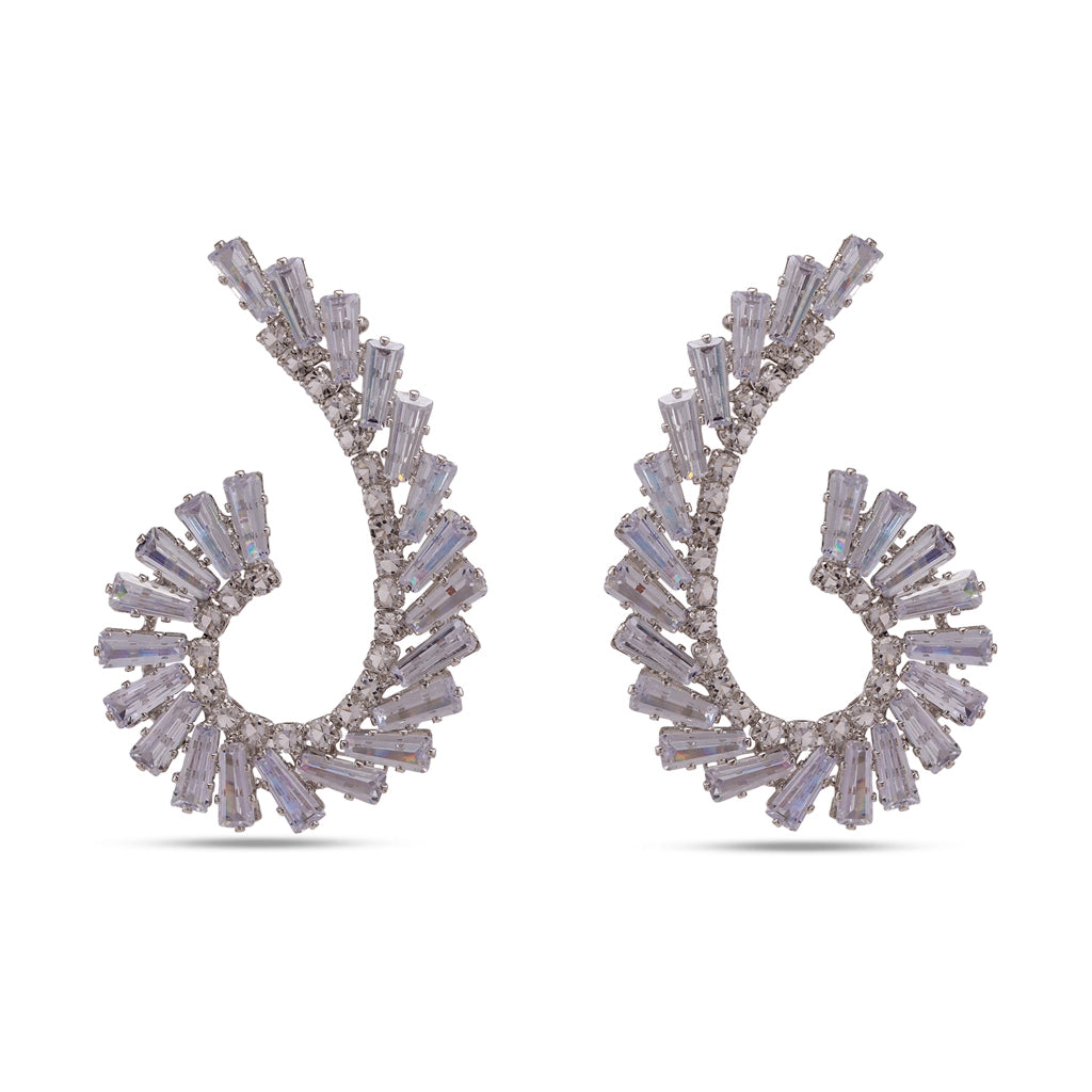 Aurora Spiral Crystal Hoops