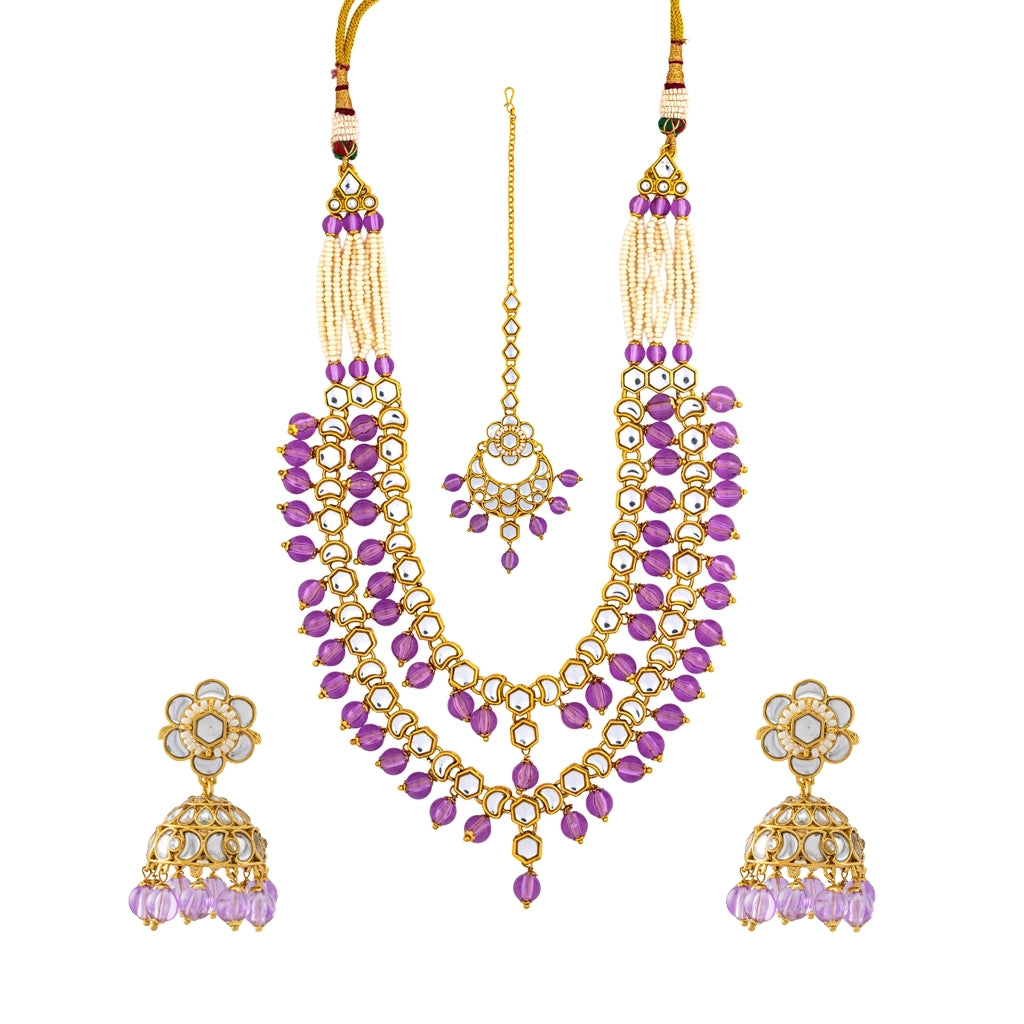 Noor-E-Jahan Amethyst Royale Layered Necklace Set