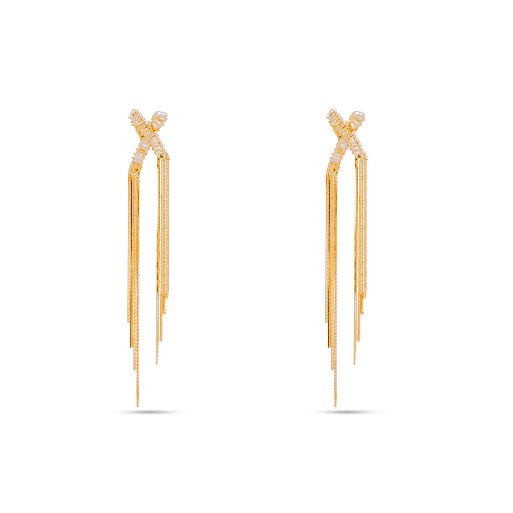 Celeste Cascade Crystal Tassels Gold