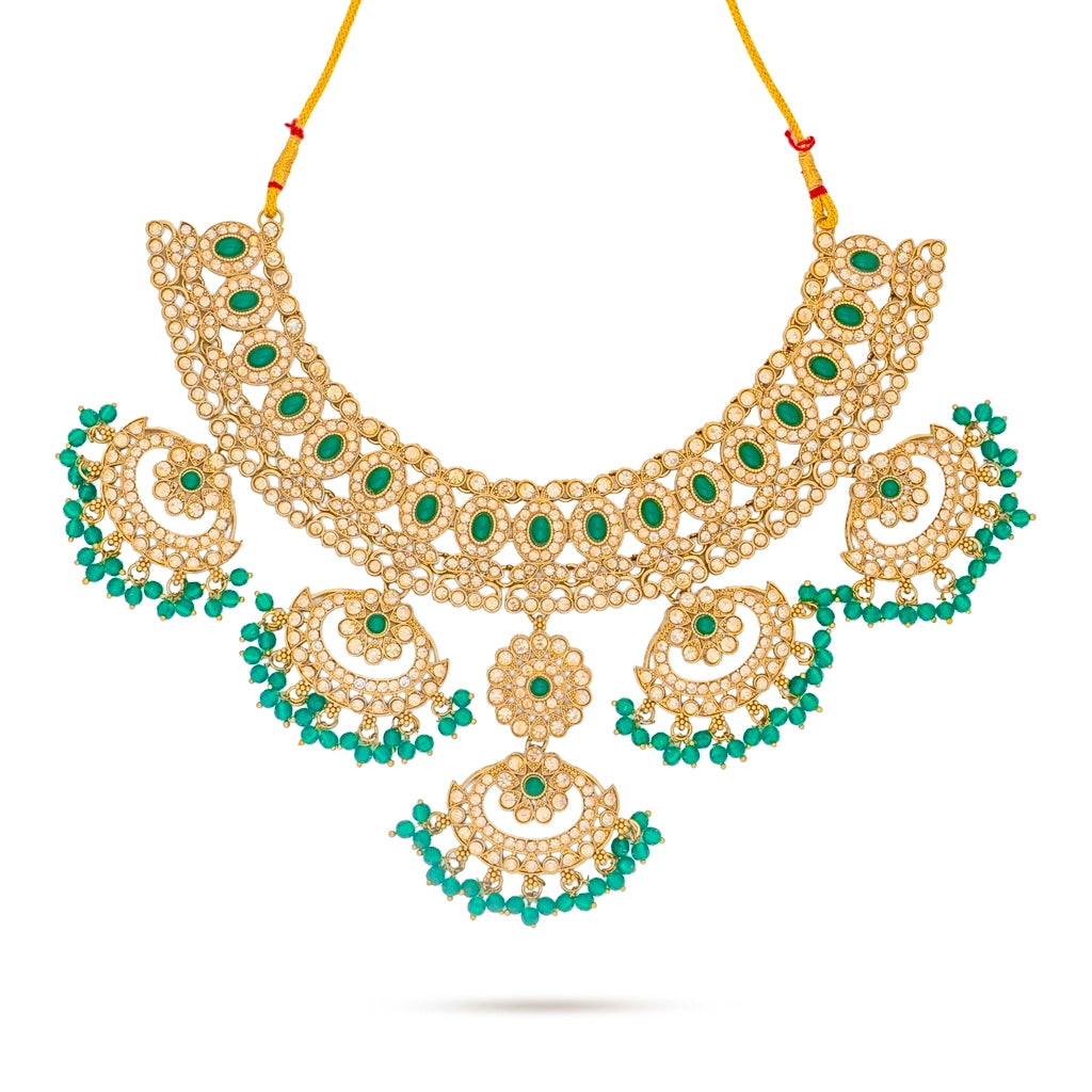 Emerald Regal Bridal Jewellery Set