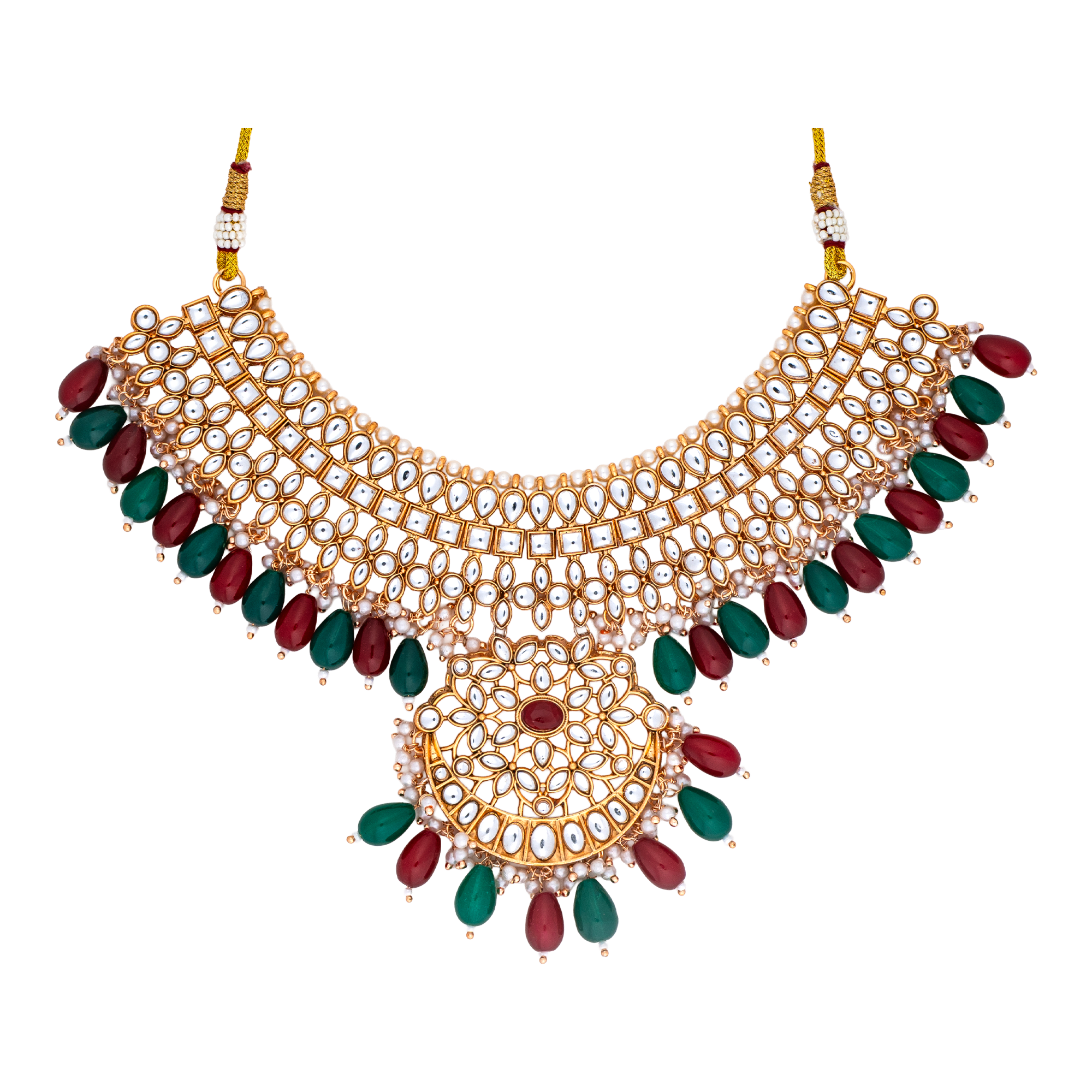 Ruby-Emerald Maharani Choker Necklace