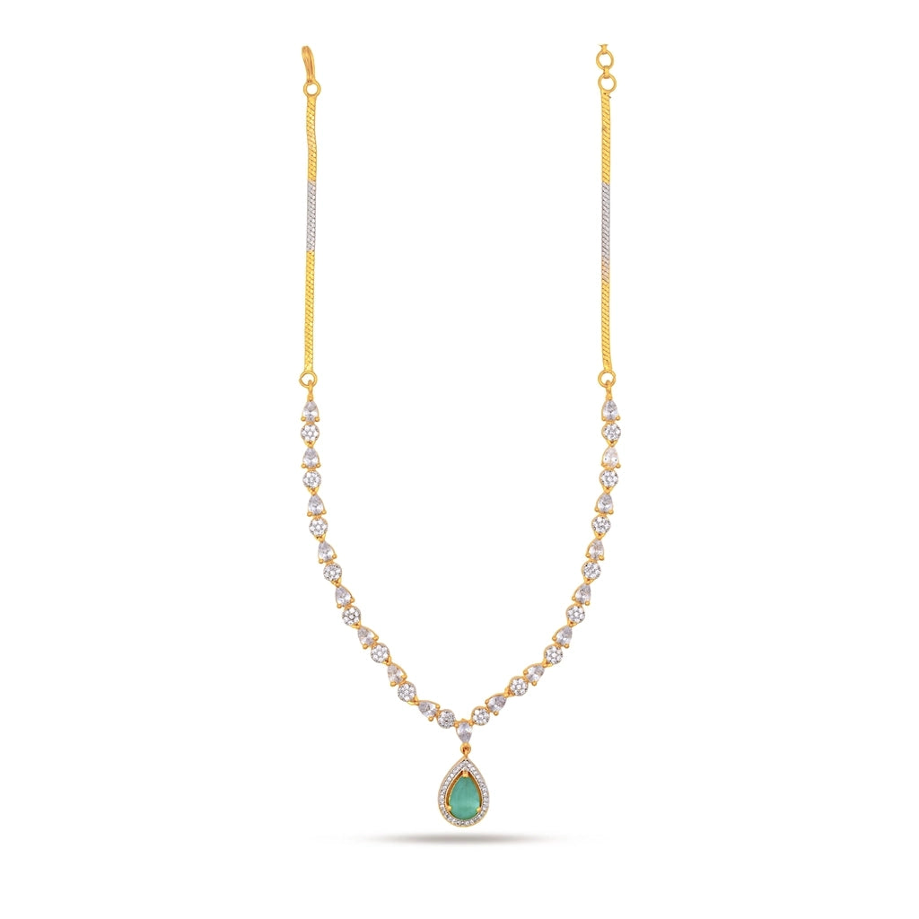 Aaira Mint Crystal Necklace Set