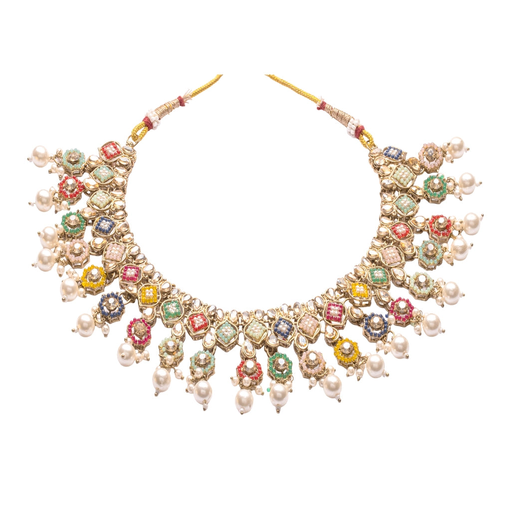 Noor-E-Jahan Gulrang Pearl Choker Set