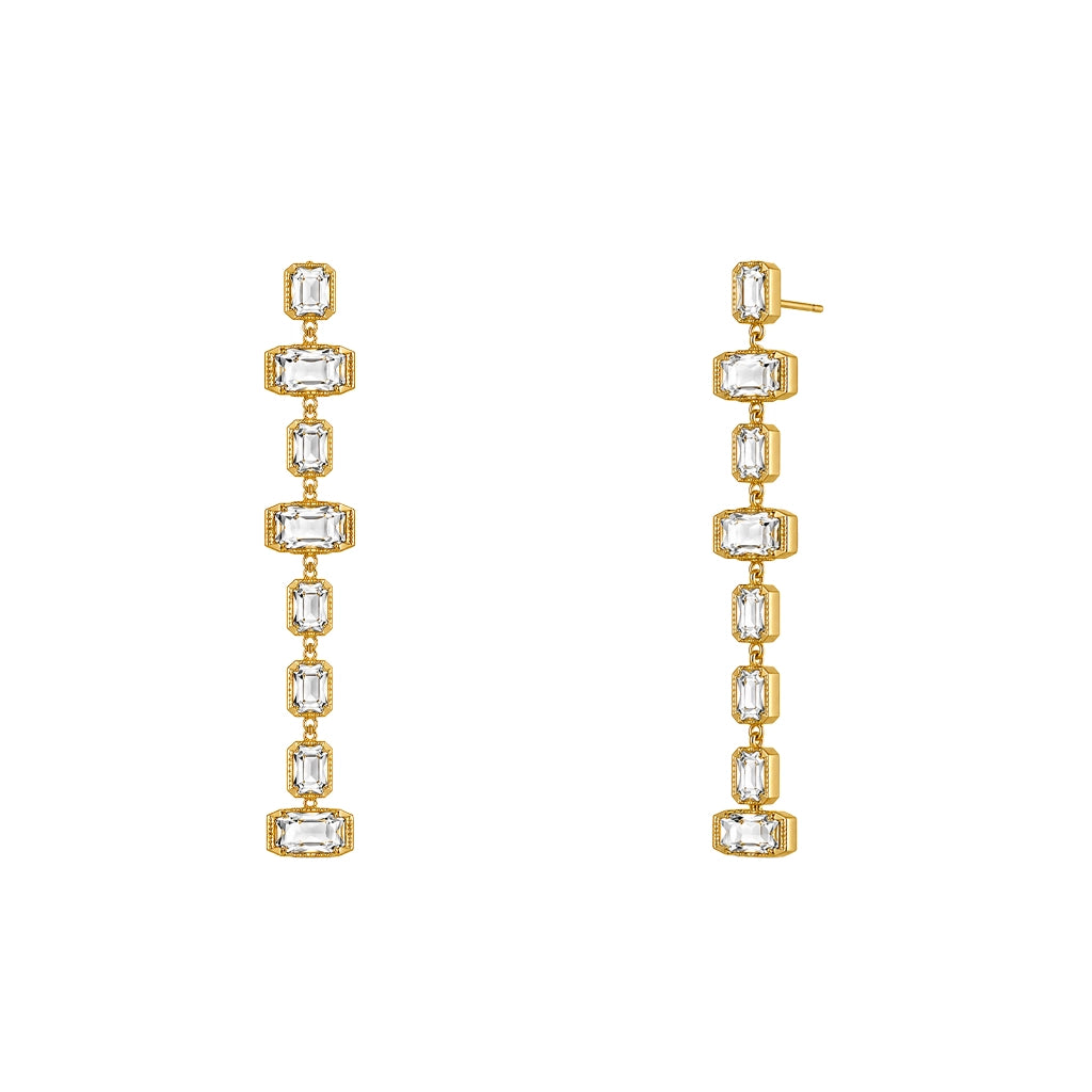 Crystal Cascade Linear Earrings