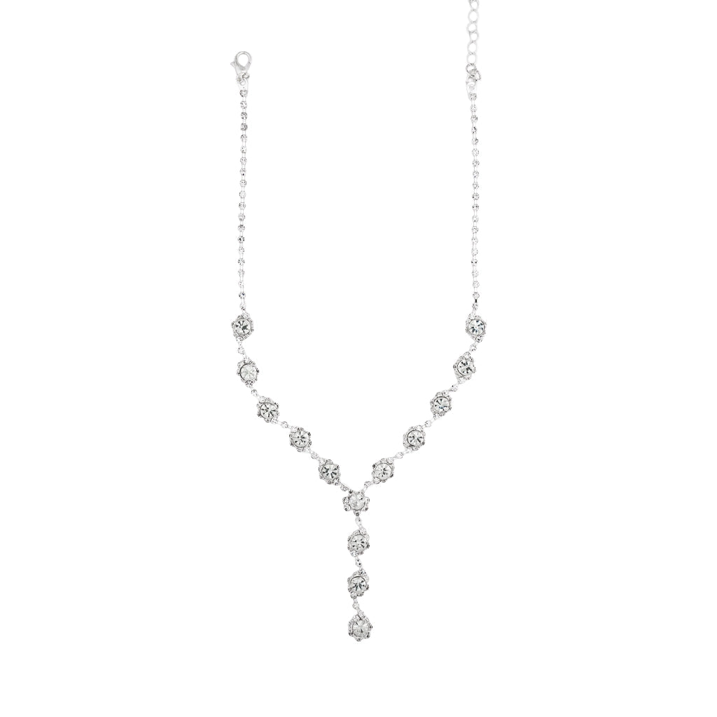 Power Cut Crystal Drop Y-Necklace Set