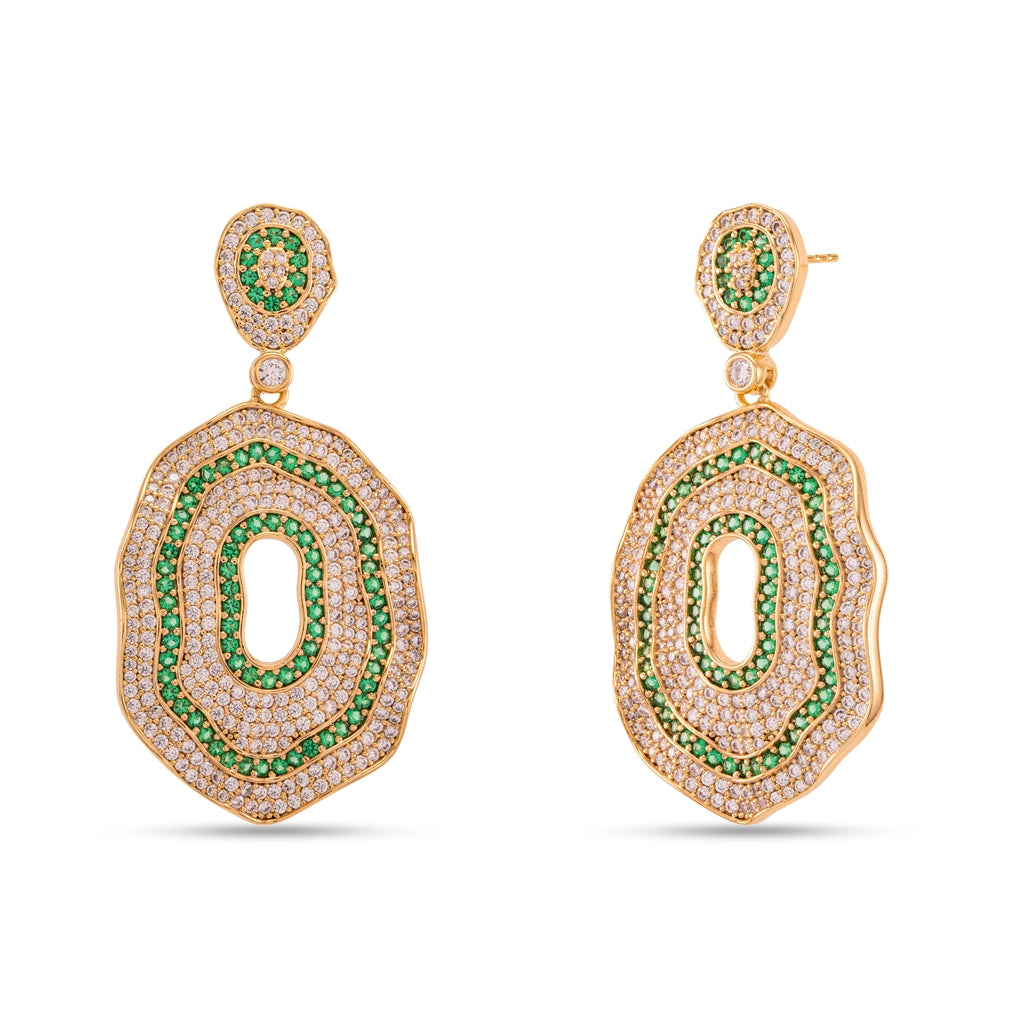 Emerald Aura Luxe Drop Earrings
