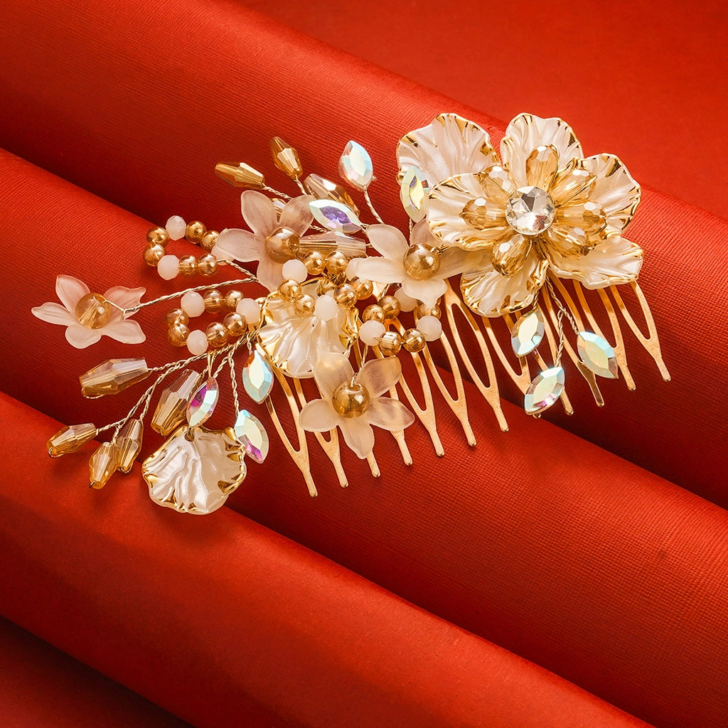 Aurora Bloom Crystal Hair Comb