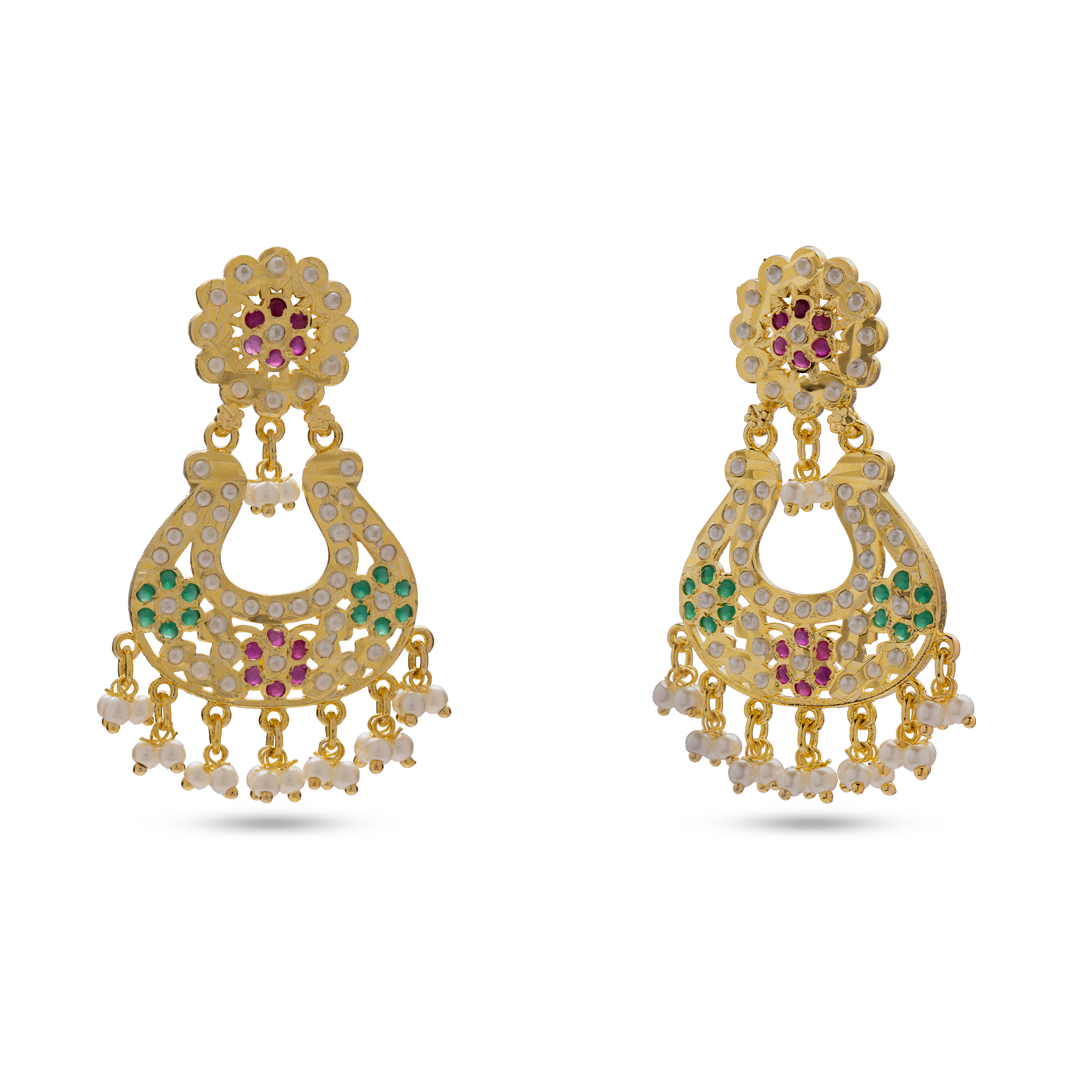 Navratna Royale Chandbali Earrings