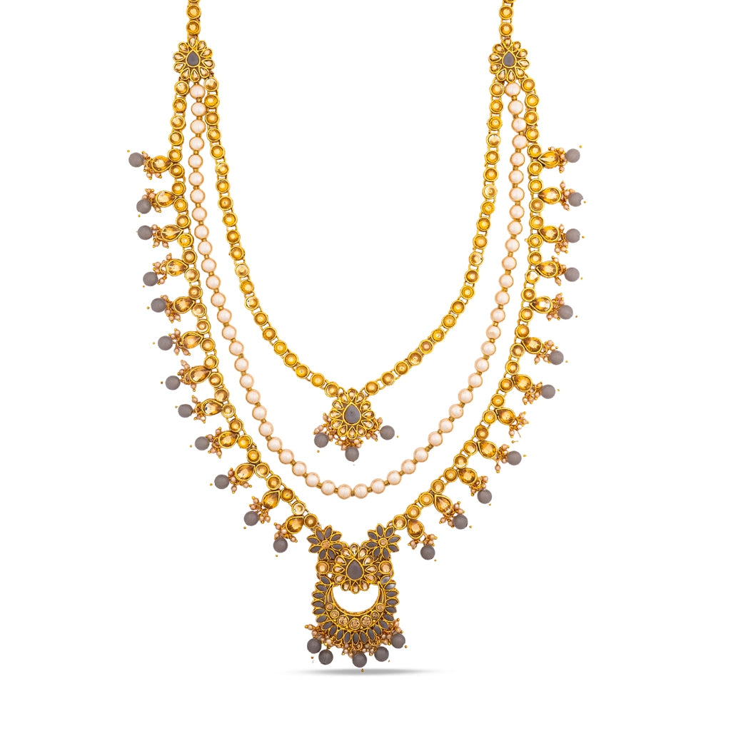 Smoky Noor Royale Layered Necklace Set