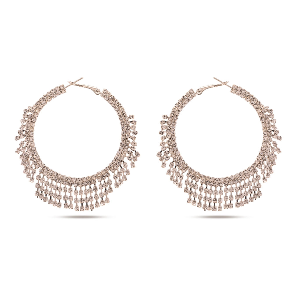 Celestia Fringe Crystal Hoops