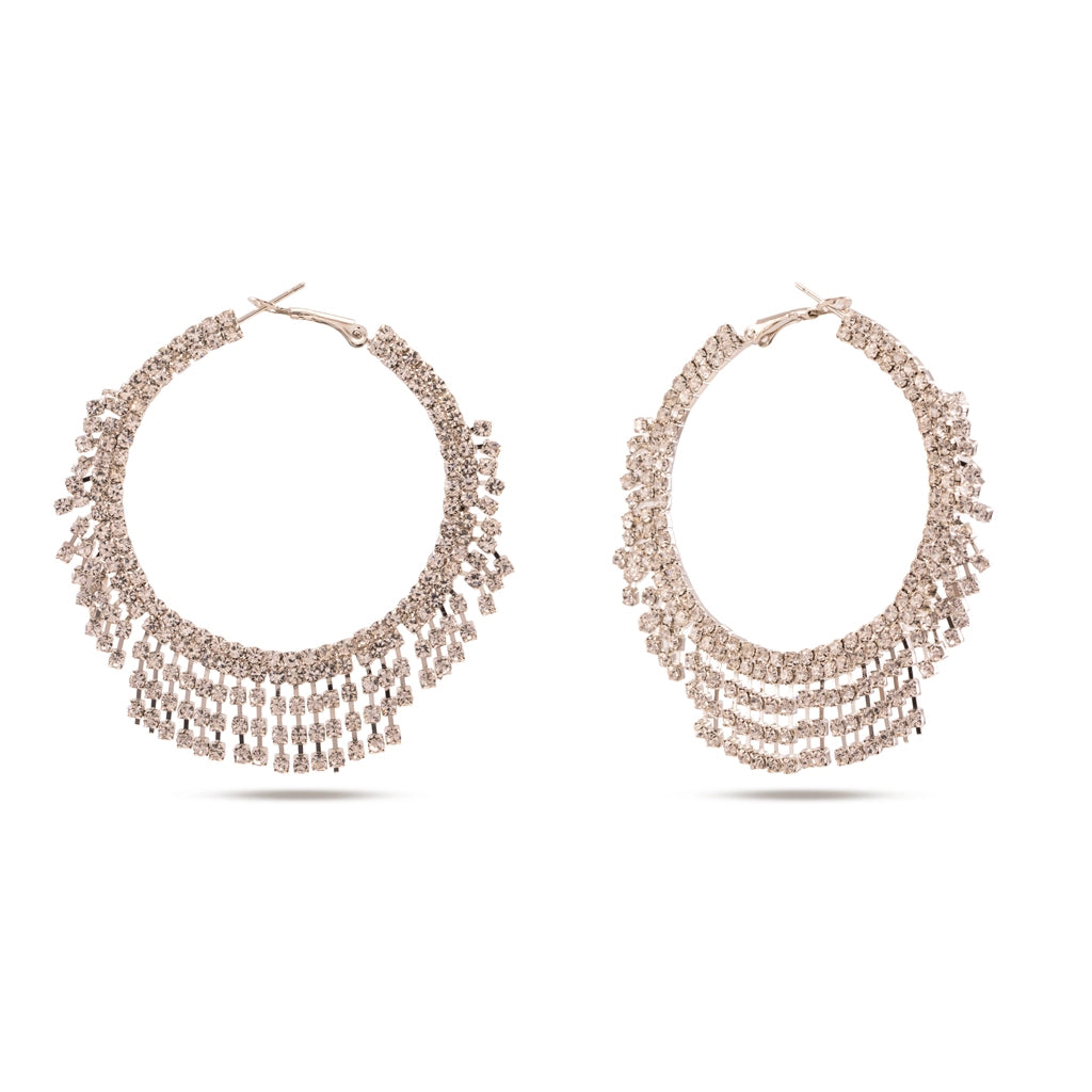 Celestia Fringe Crystal Hoops