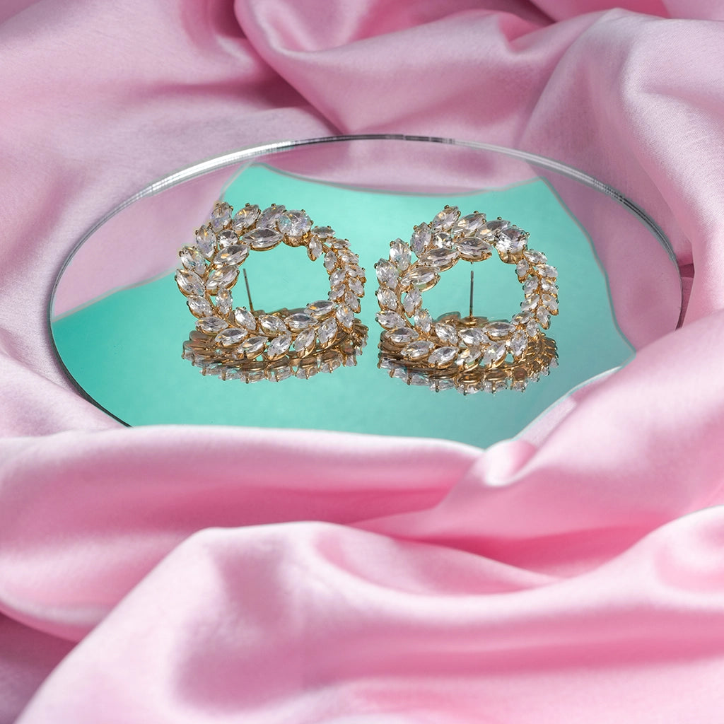 Crystal Laurel Statement Hoops