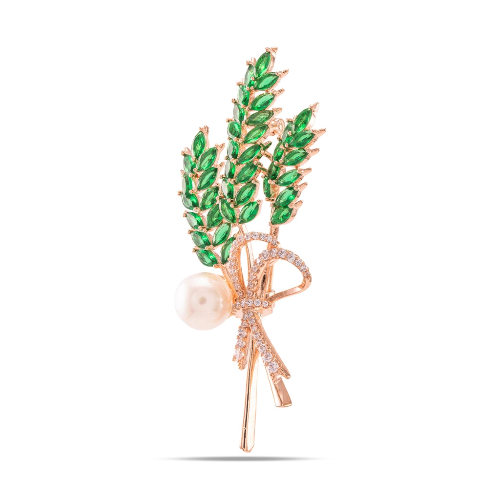 Emerald Whisper Pearl Brooch