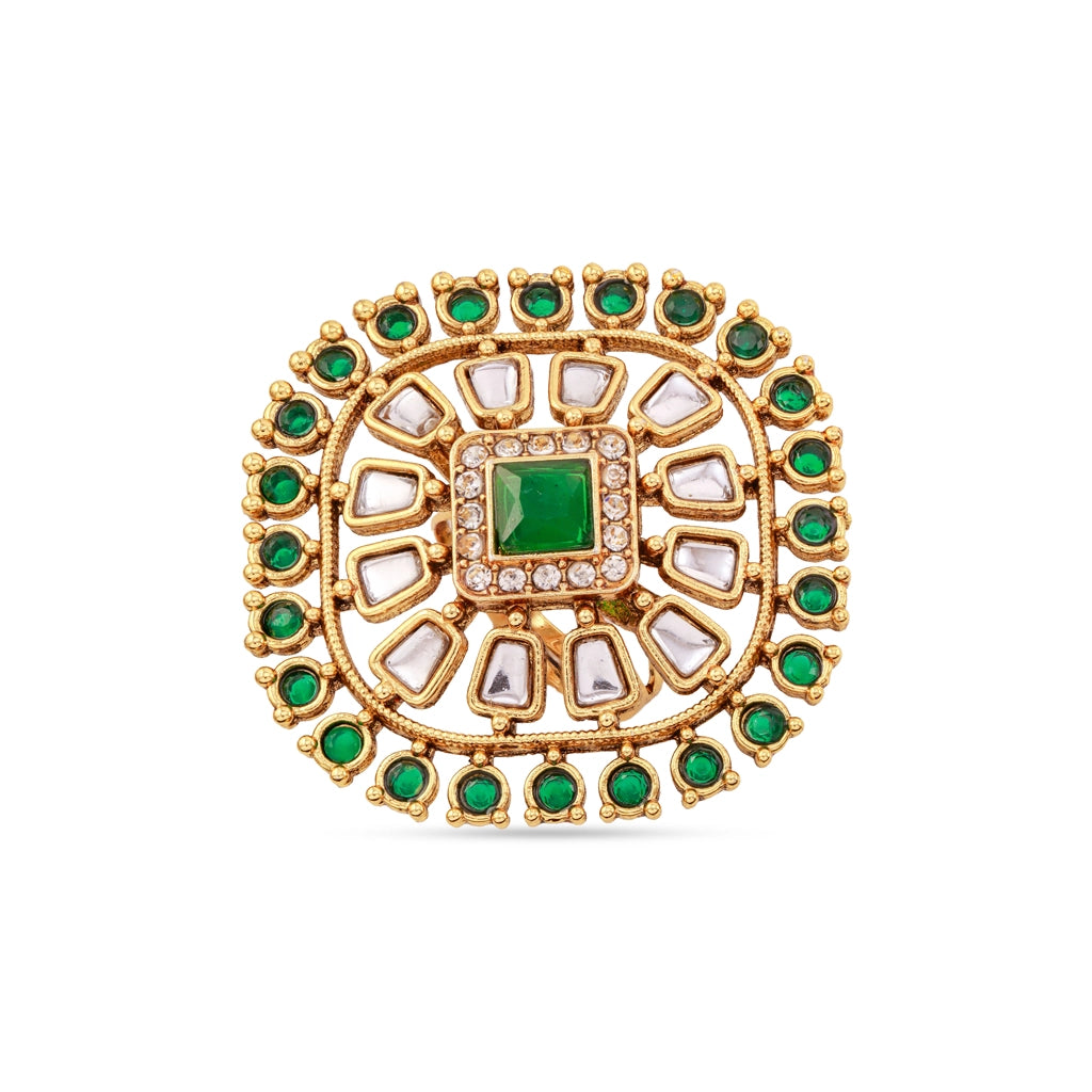 Rajvansh Halo Emerald Green