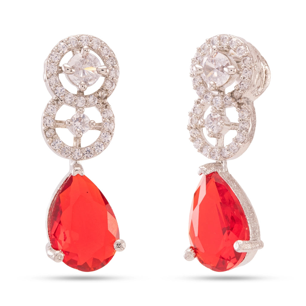 Scarlet Crystal Halo Necklace Set