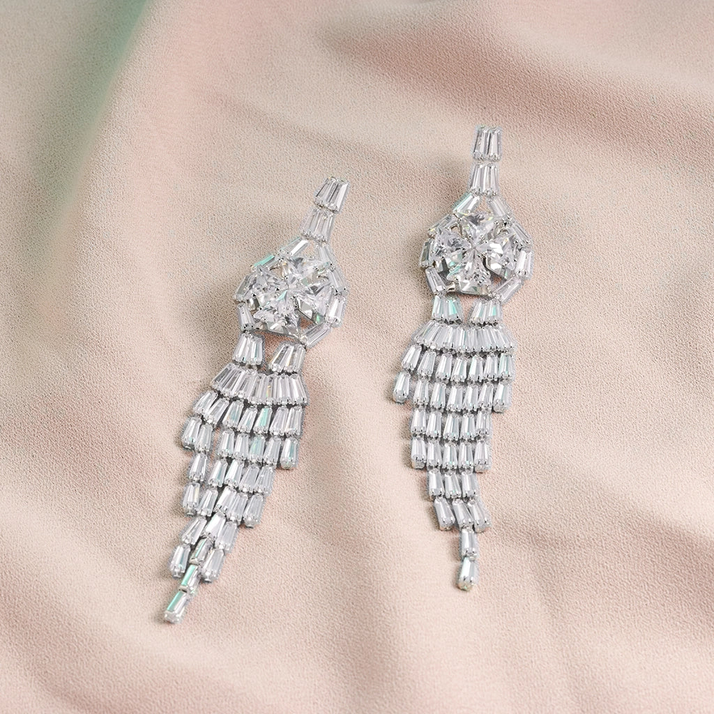 Crystal Cascade Luxe Tassel Earrings