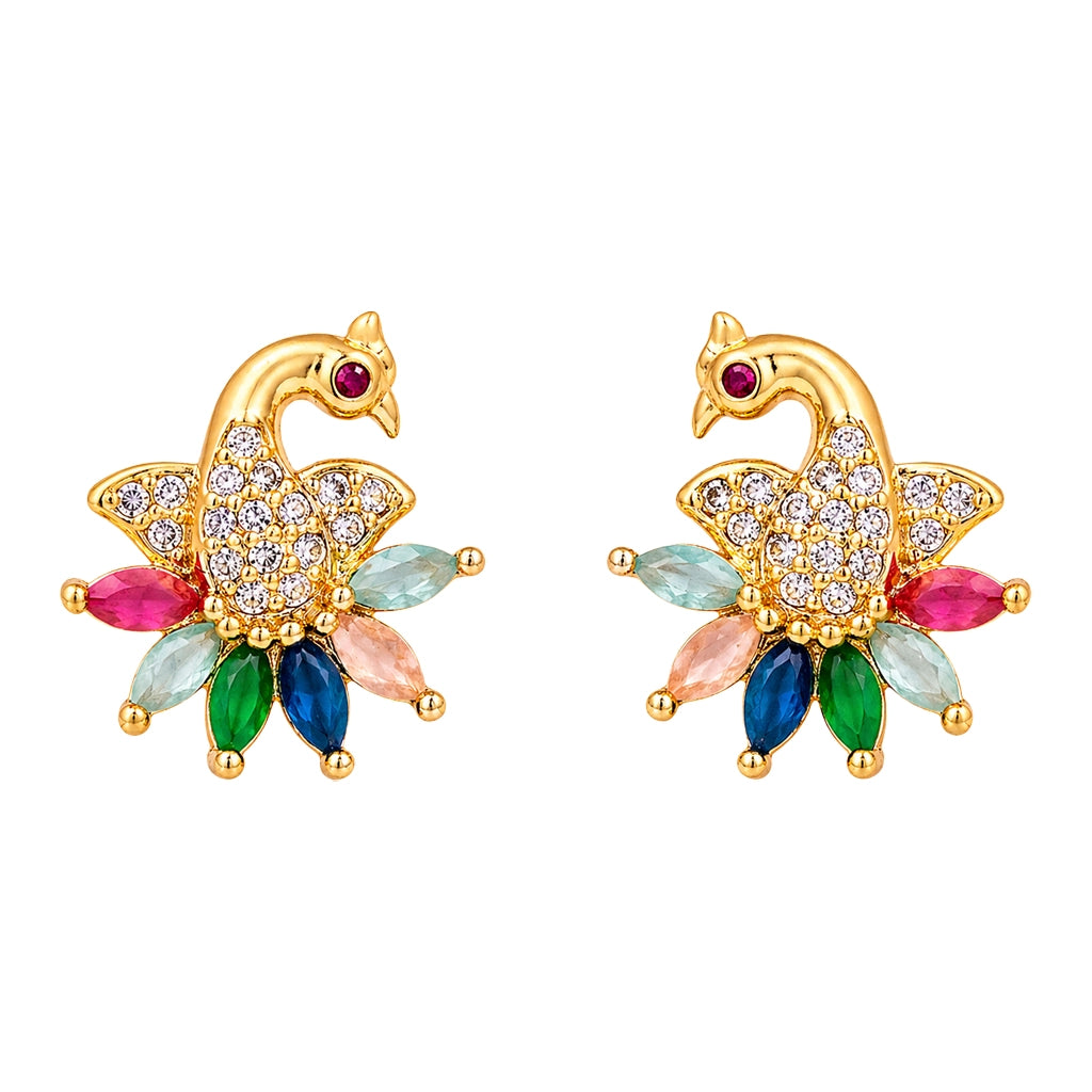 Mayura Peacock Stud Earrings