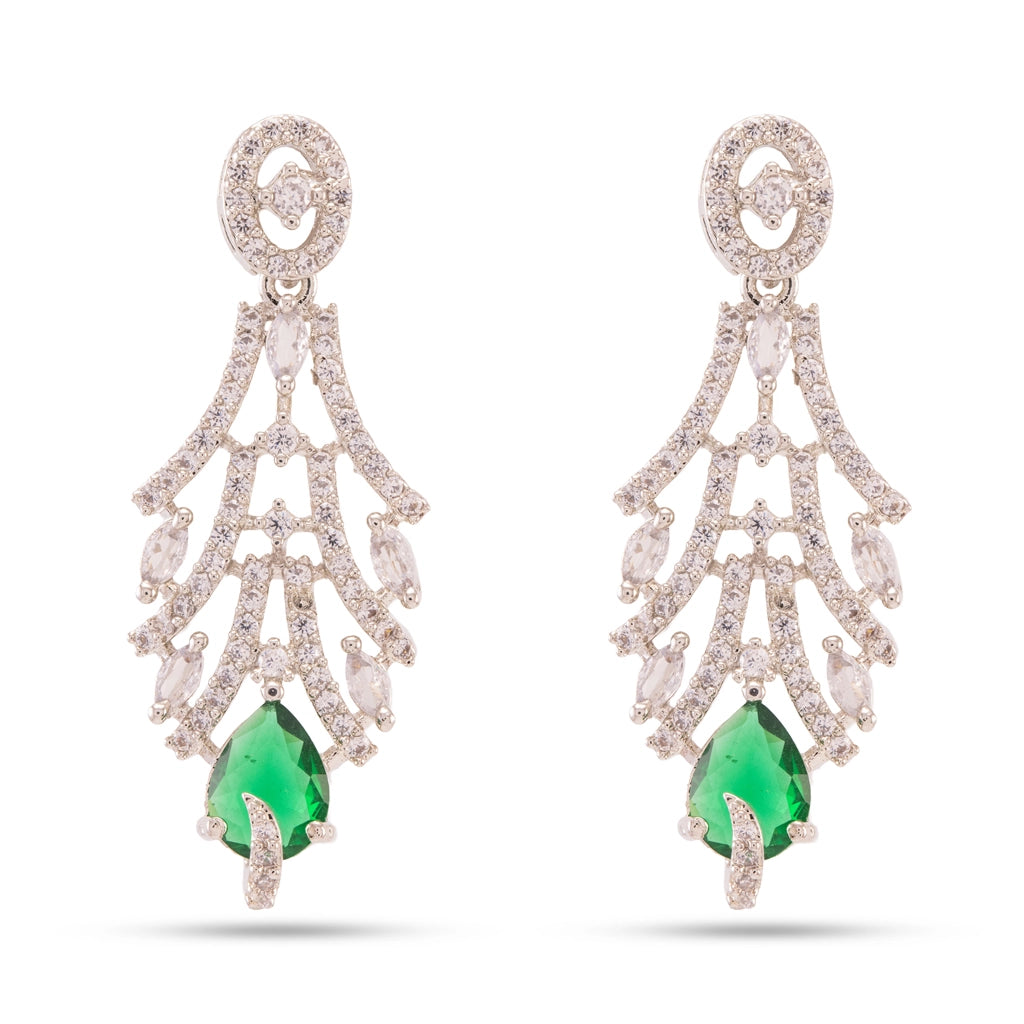 Emerald Crystal Drop Necklace Set