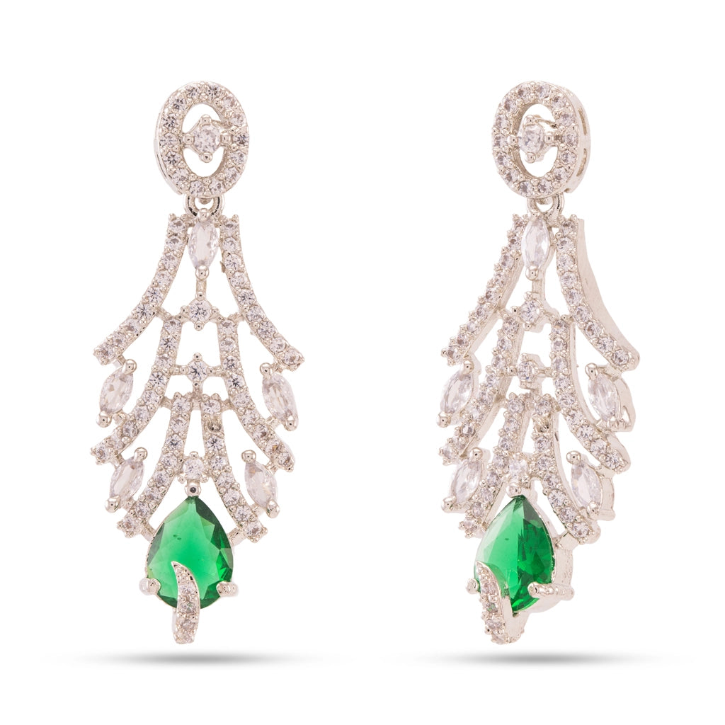 Emerald Crystal Drop Necklace Set