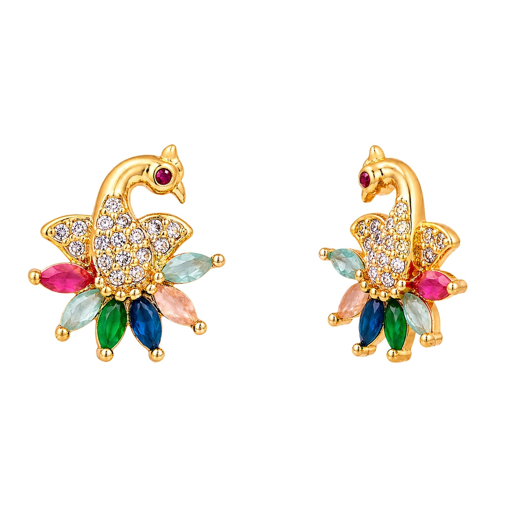 Mayura Peacock Stud Earrings