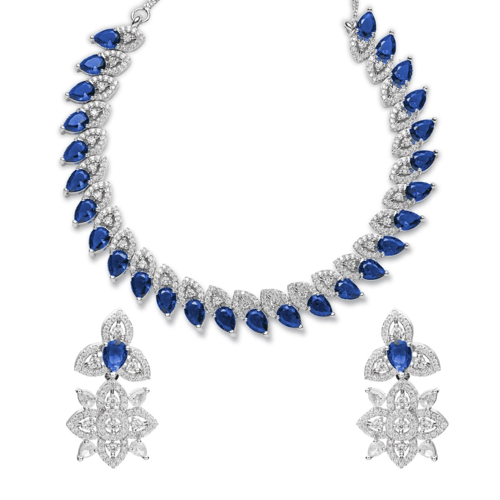 Sapphire Crystal Necklace Set
