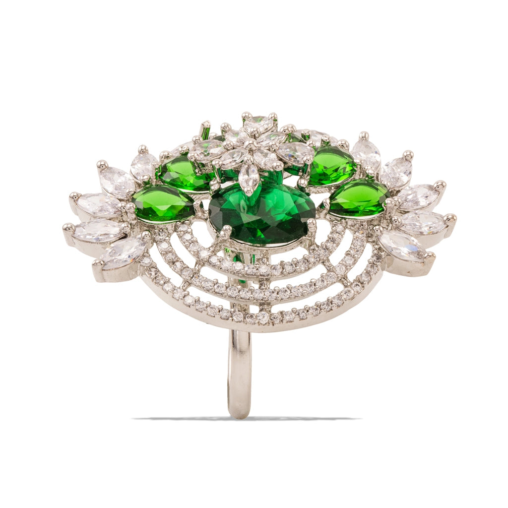Regal Green Crystal Ring