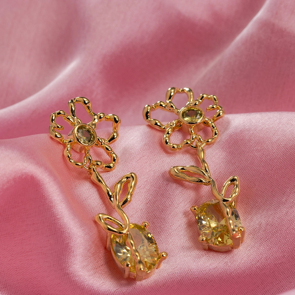 Emrald Bloom Swarovski Earrings
