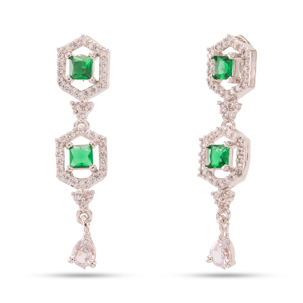 Emerald Prism Crystal Necklace Set