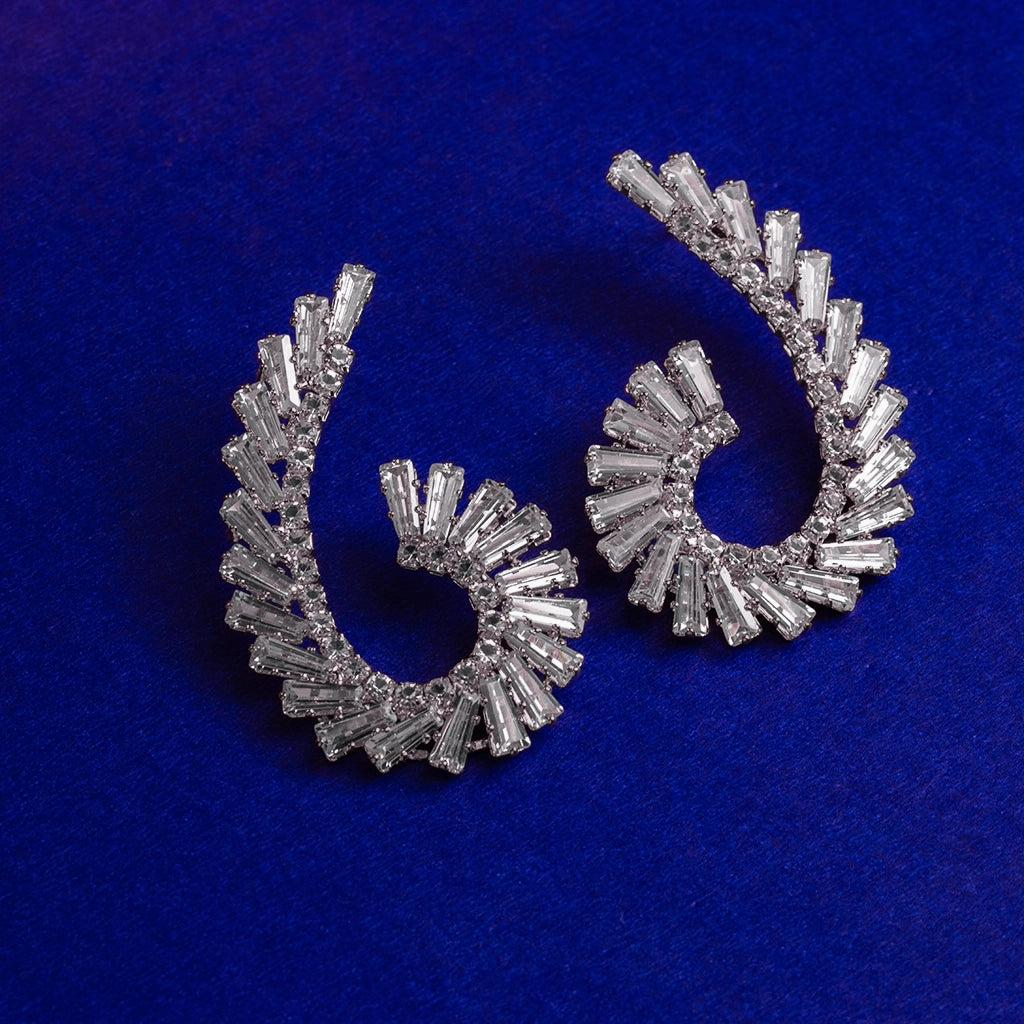 Aurora Spiral Crystal Hoops