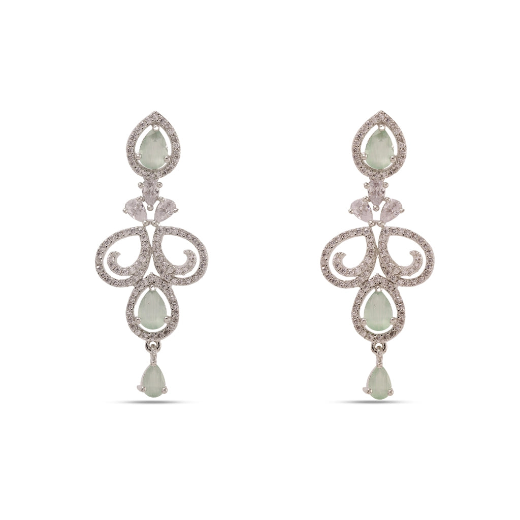 Mint Halo Crystal Necklace Set