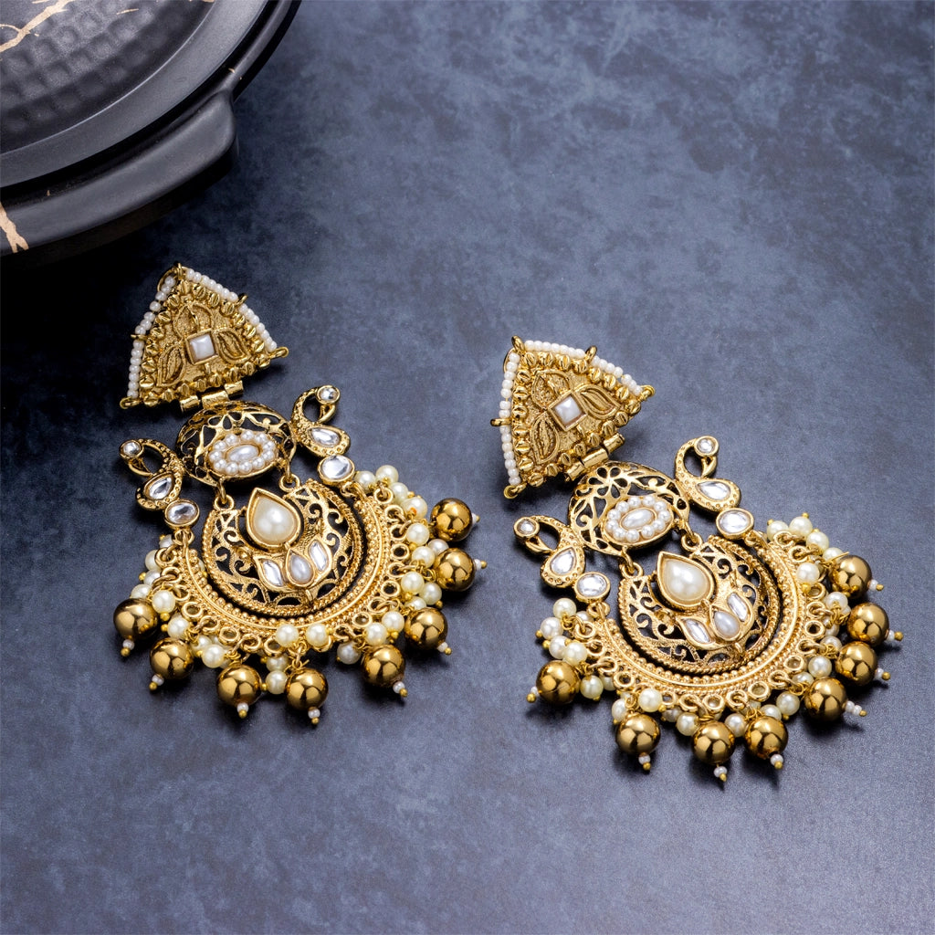 Royal Filigree Chandbali Earrings