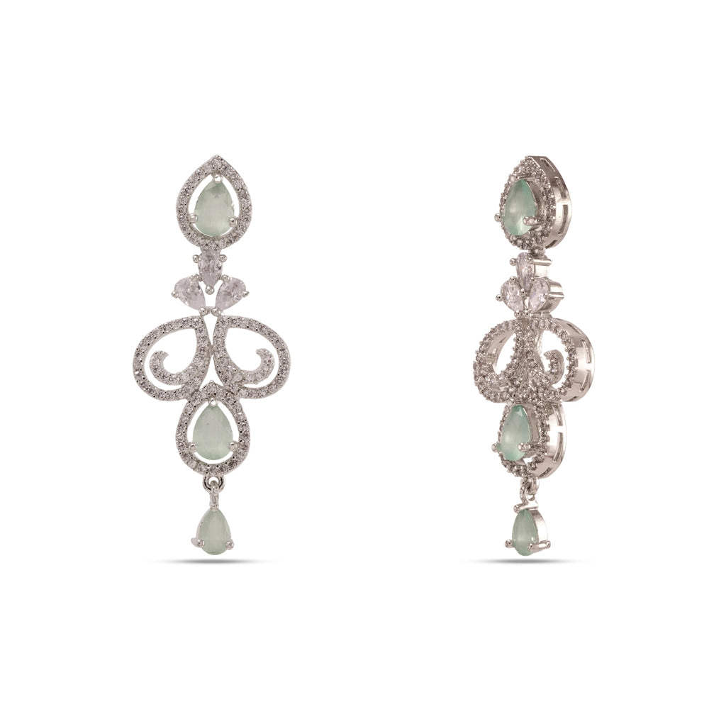 Mint Halo Crystal Necklace Set