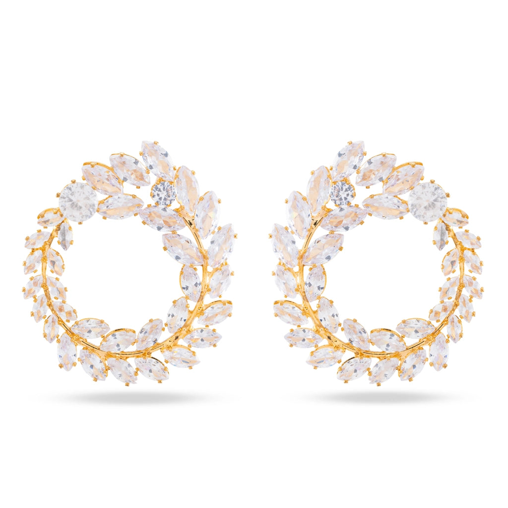 Crystal Laurel Statement Hoops