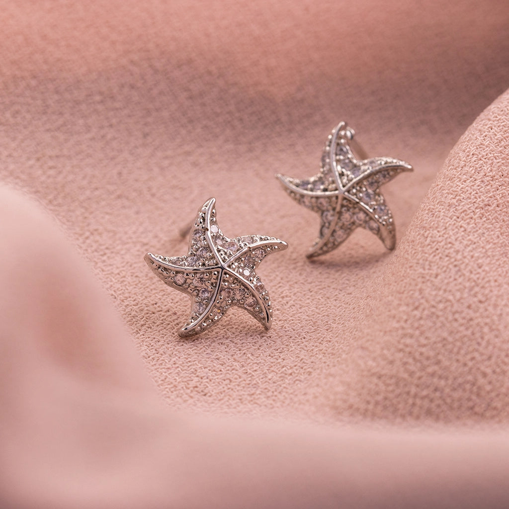 Celestia Starfish Crystal Studs