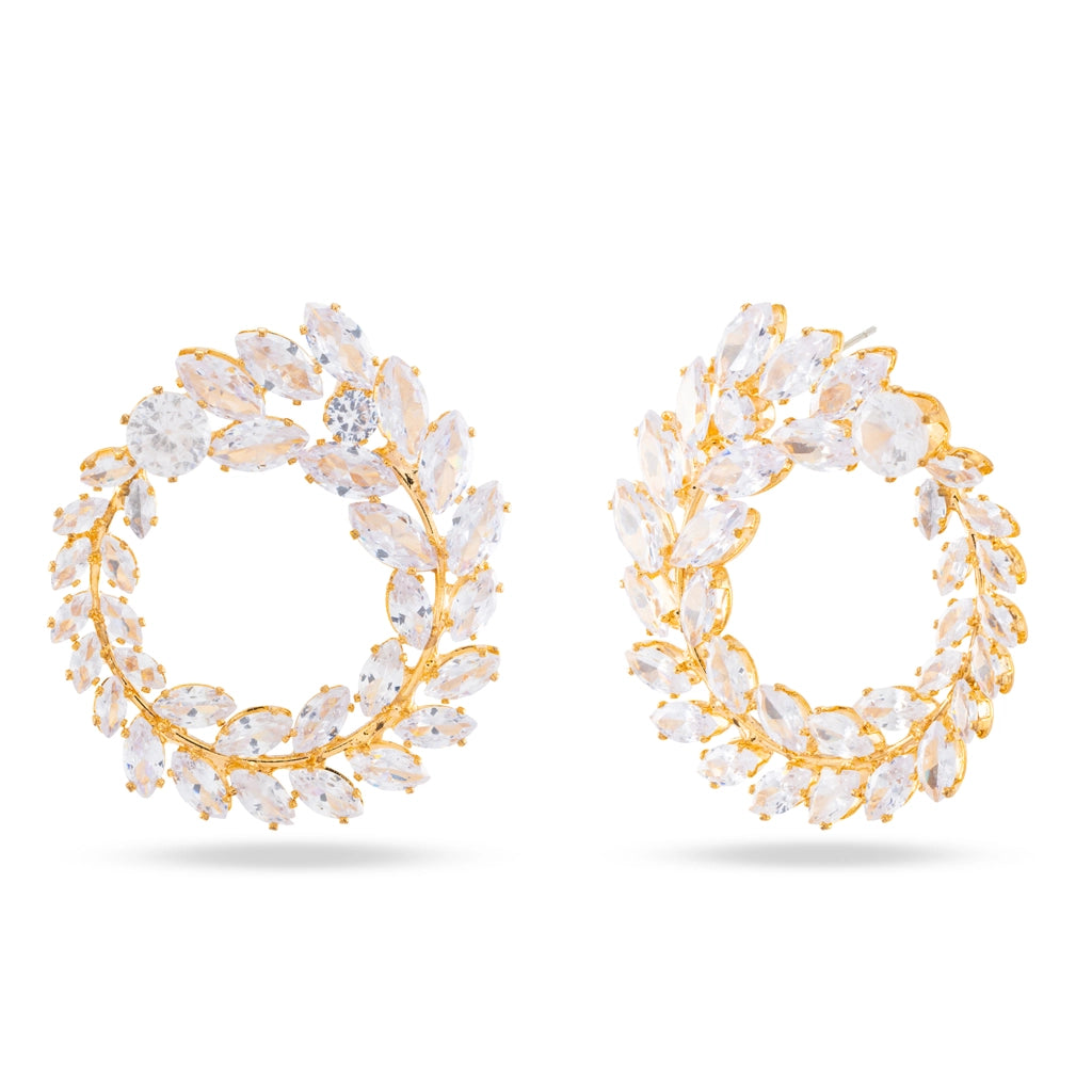 Crystal Laurel Statement Hoops