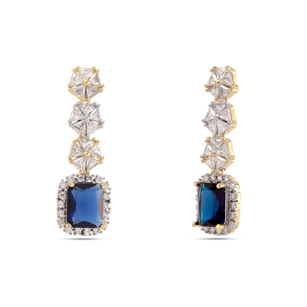 Blue Prism Crystal Necklace Set