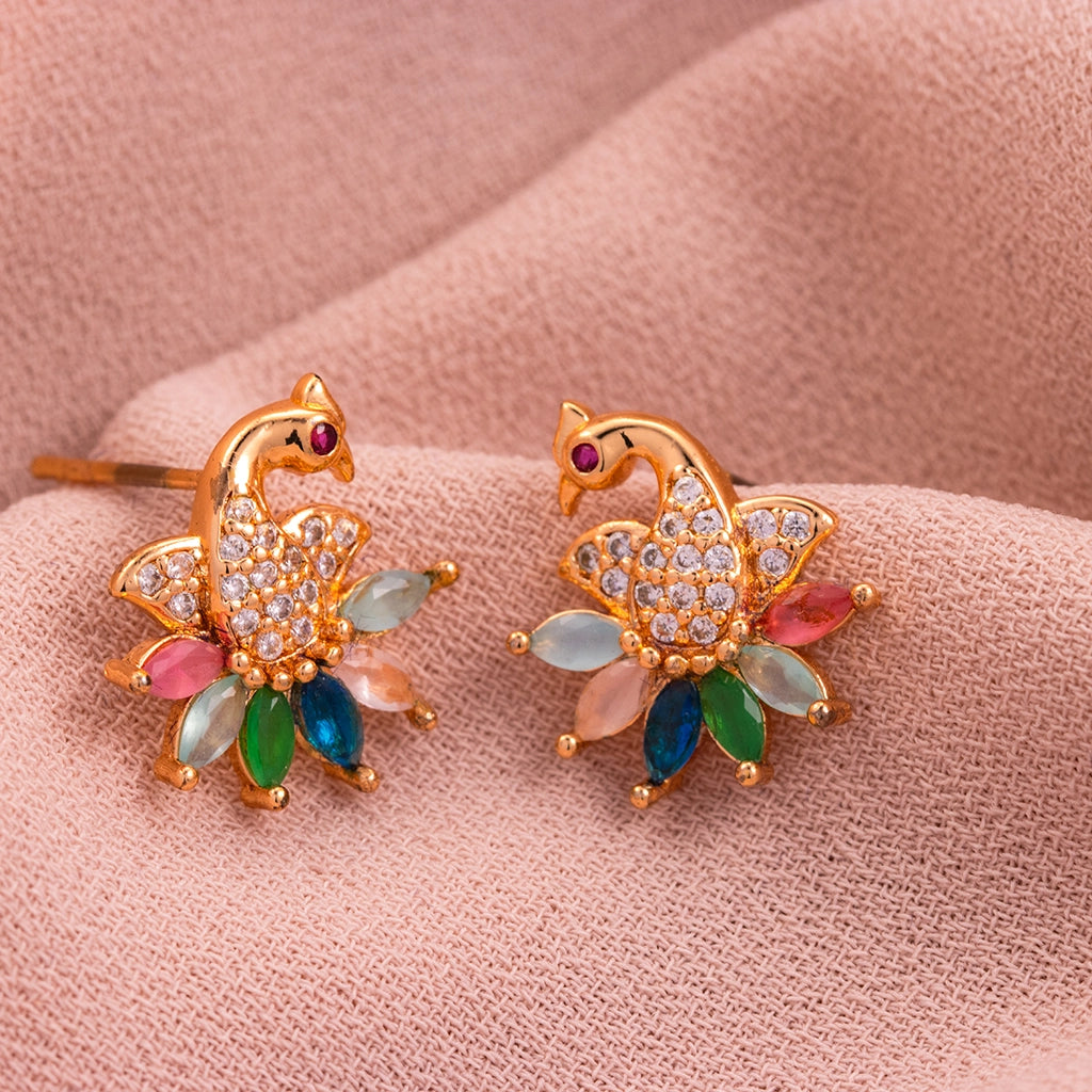 Mayura Peacock Stud Earrings