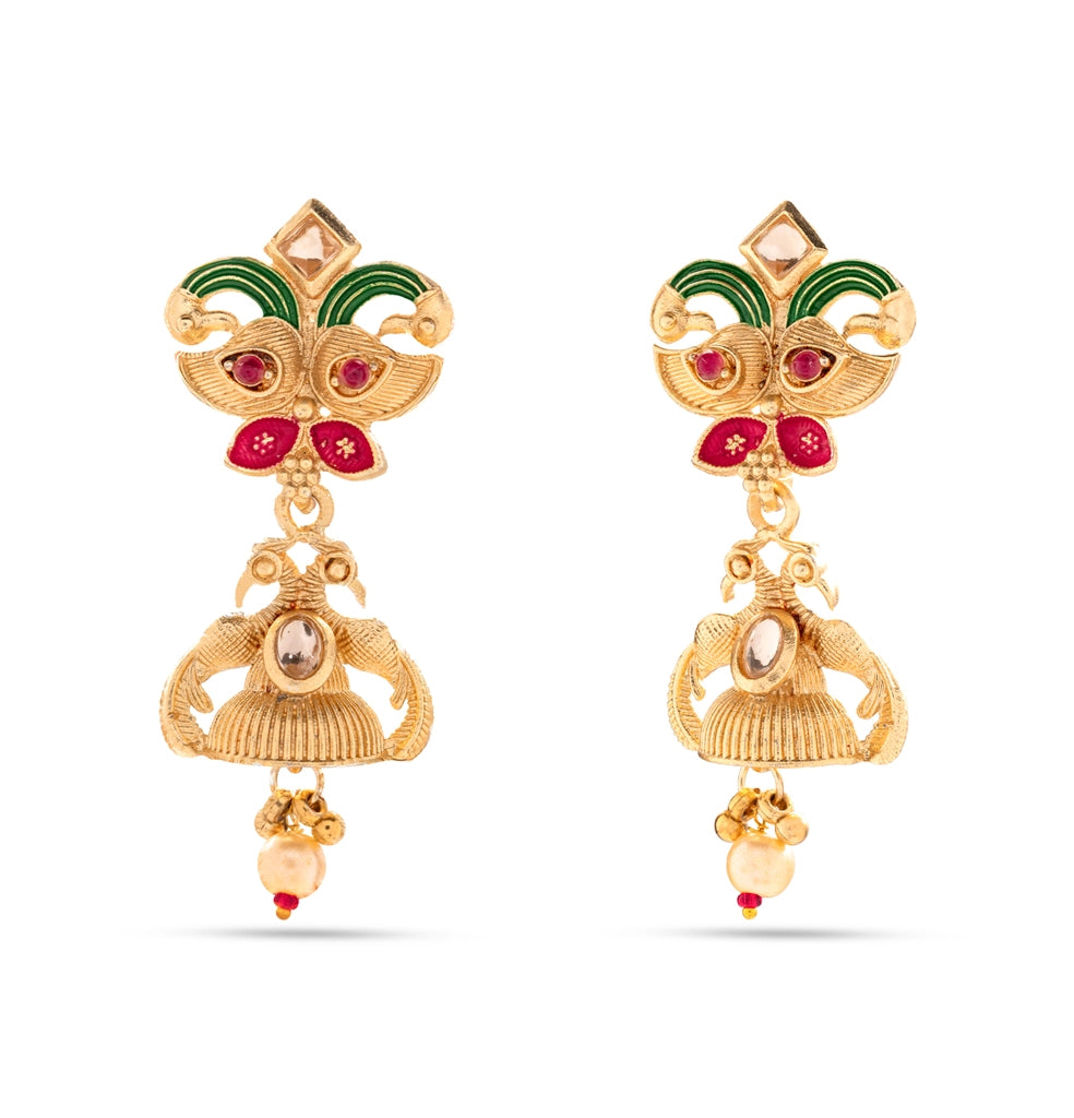 Pearl & Multi-Colored Stone Necklace and Earring Set