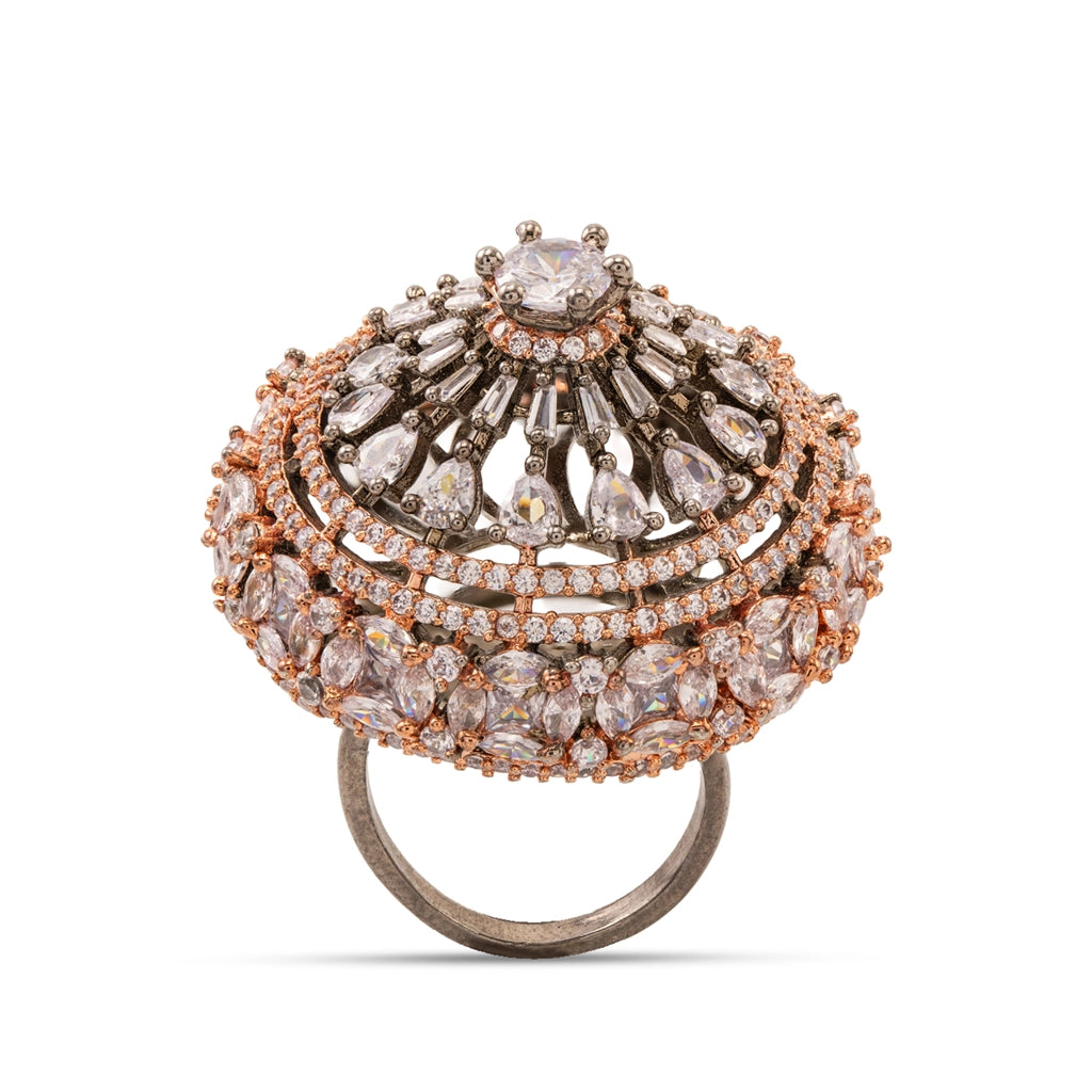 Noor Dome Crystal Statement Ring