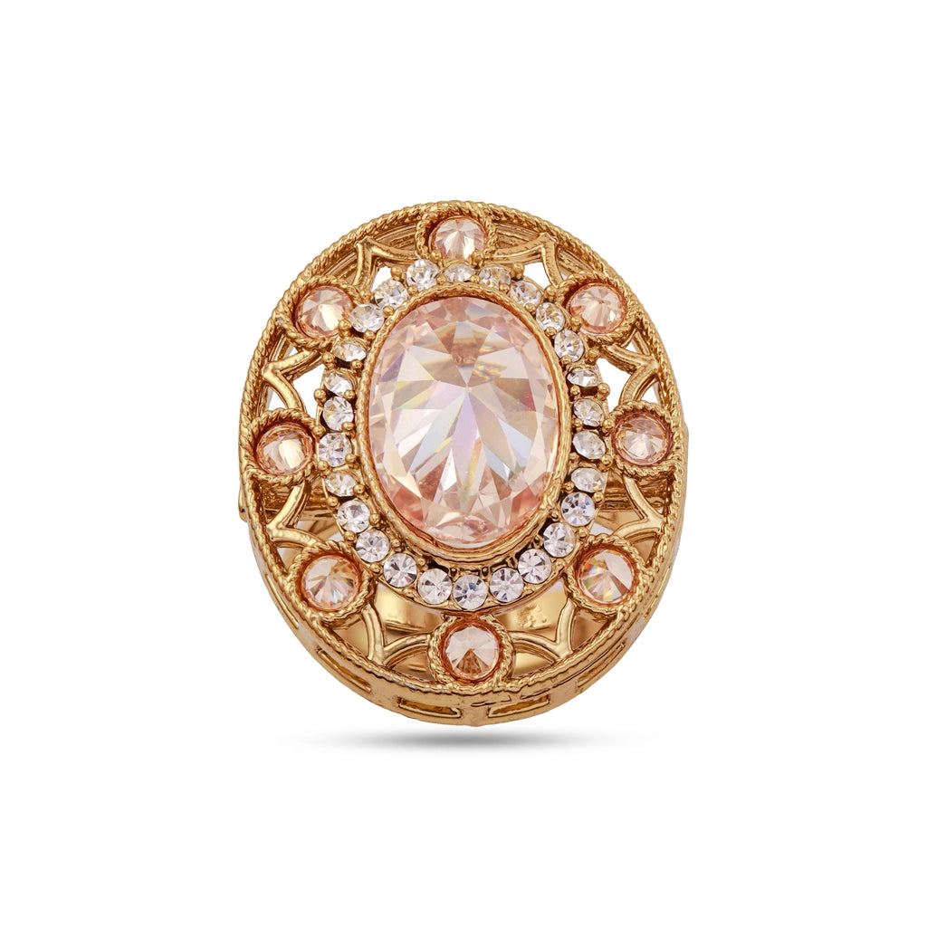 Regal Navratna Bloom pearl Ring