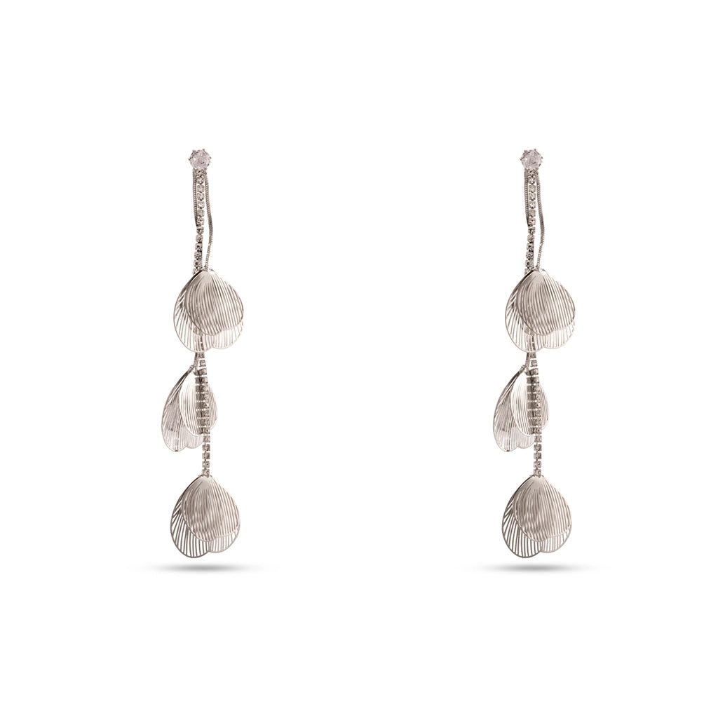 Silver Whisper Leaf Cascade Danglers