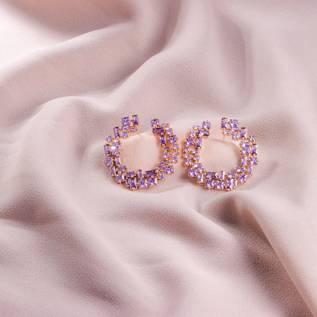 Lavender Luxe Crystal Hoops