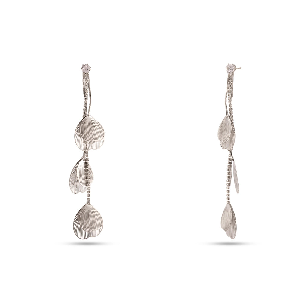 Silver Whisper Leaf Cascade Danglers