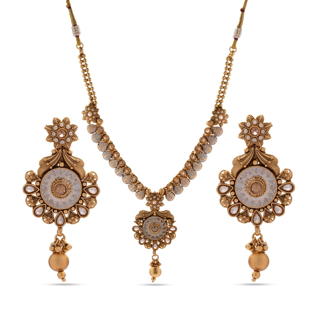 Mehrasa Antique Medallion Necklace Set